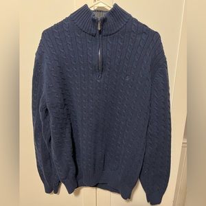 IZOD 1/4 ZIP DARK BLUE XL SWEATER. GREAT CONDITION.